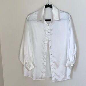 SHEIN White Satin Shirt